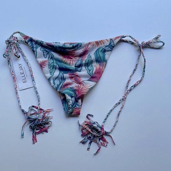 Ellejay Jordyn Tropics String Bikini Bottom Large - Picture 3 of 7